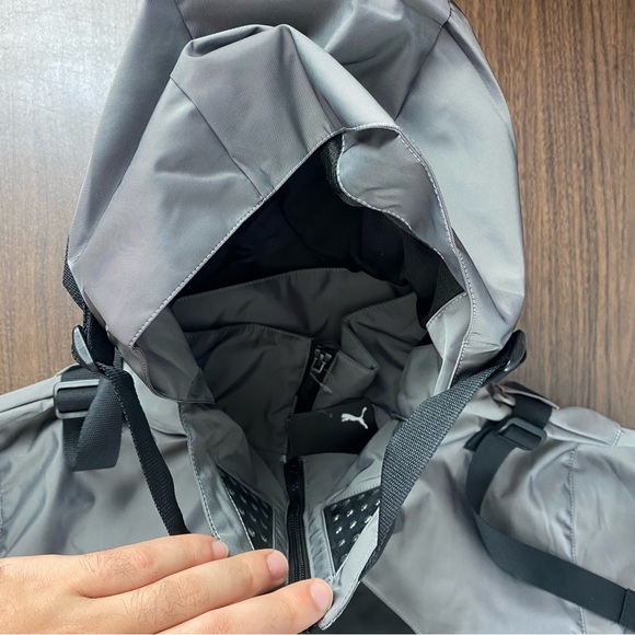 Puma Conqr Full Zip Jacket Silver Black Casual Athletic Outerwear Men’s Sz - Picture 5 of 11